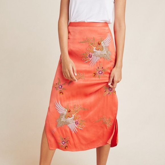 Anthropologie Dresses & Skirts - Anthropologie Crane Embroidered Skirt Anthropologie Dresses & Skirts - Anthropologie Crane Embroidered Skirt